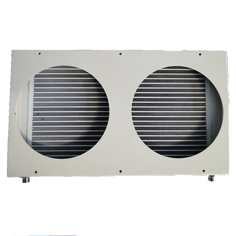 Scambiatore di calore con alette a piastre con recuperatore aria-acqua con ventola